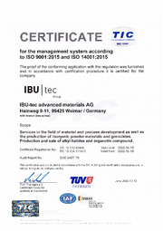 DIN EN ISO 9001 Zertifikat Englisch