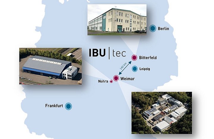 IBU-tec Standorte in Deutschland: Weimar, Bitterfeld und Nohra