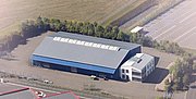 IBU-tec Logistikzentrum in Nohra bei Weimar, eine blaue Halle
